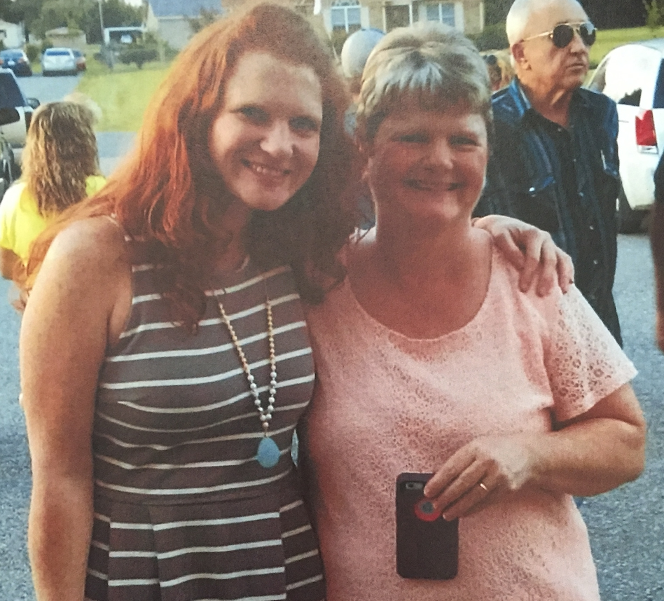 Jessica Jordan (left) with her mother, Robin (right) on the day of her sister's high school graduation